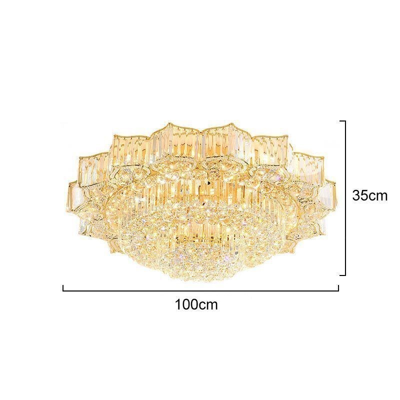 Lustre rond en cristal élégant encastré en forme de fleur