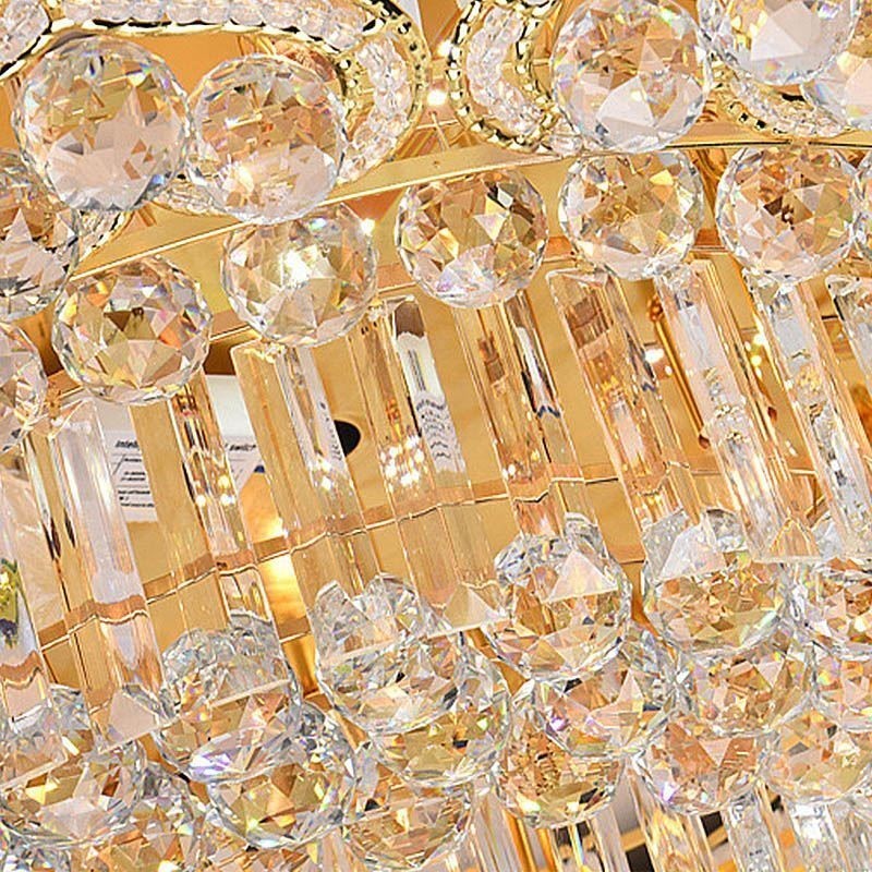 Lustre rond en cristal élégant encastré en forme de fleur