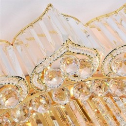 Lustre rond en cristal élégant encastré en forme de fleur