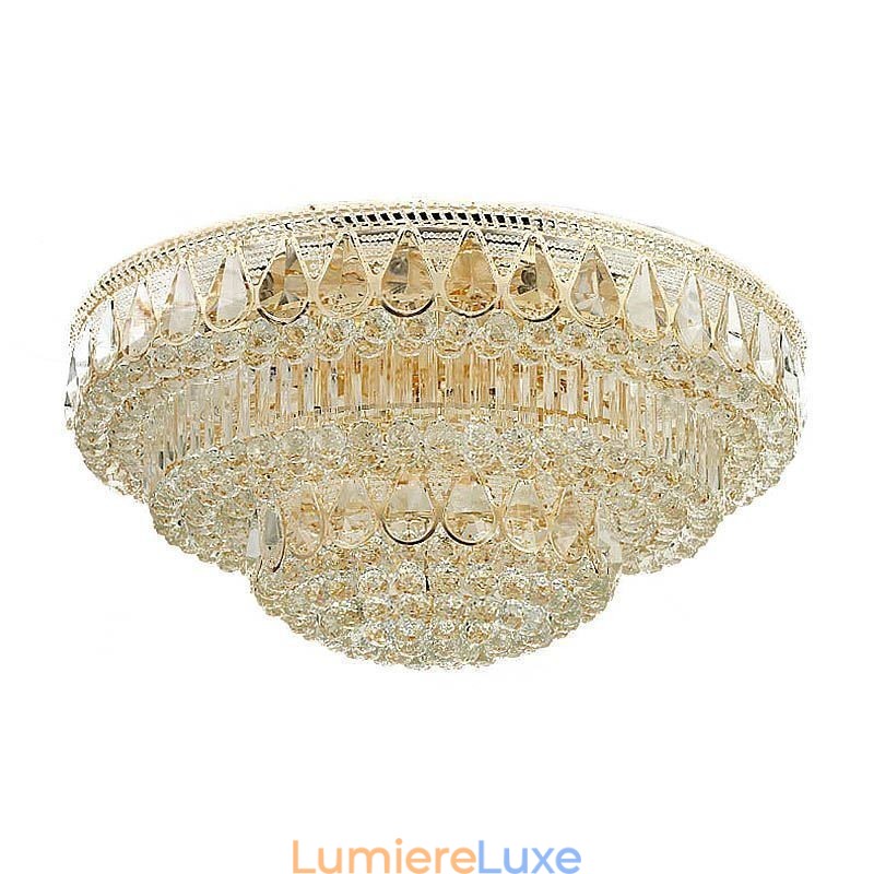 Plafonnier rond en cristal de luxe à encastrer
