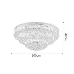 Plafonnier rond en cristal de luxe à encastrer