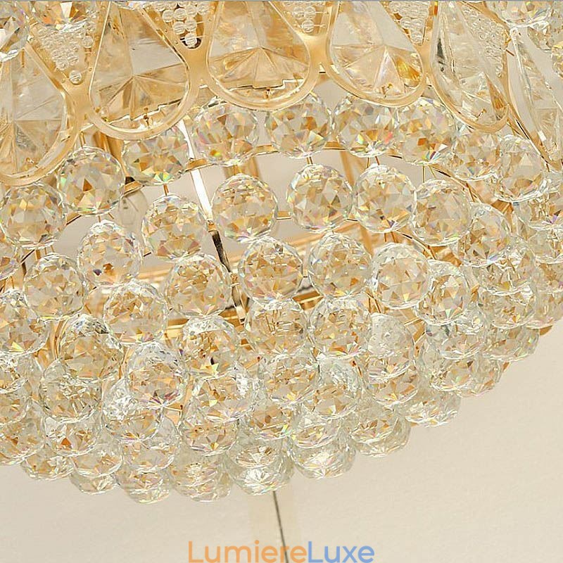 Plafonnier rond en cristal de luxe à encastrer