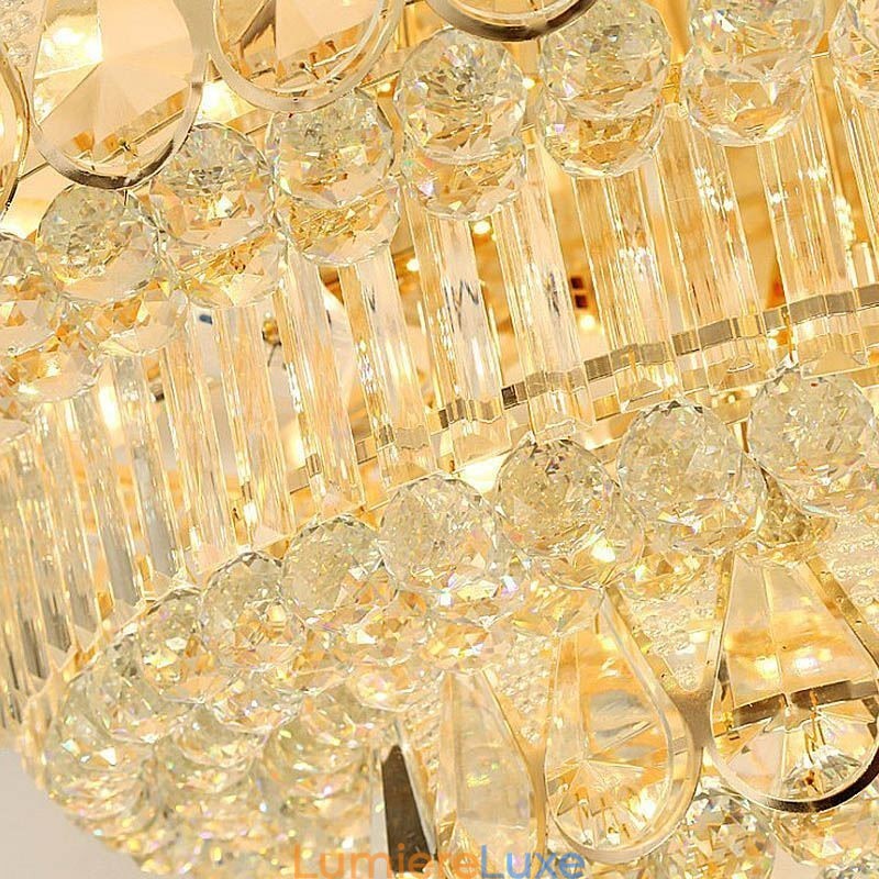 Plafonnier rond en cristal de luxe à encastrer