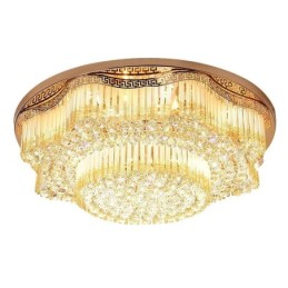 Plafonnier contemporain en cristal encastré, éclairage rond de luxe