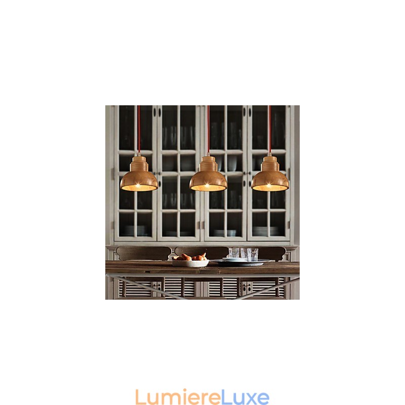 Lustre Mini Style Traditionnel Classique Bois Bambou