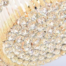 Plafonnier contemporain en cristal encastré, éclairage rond de luxe