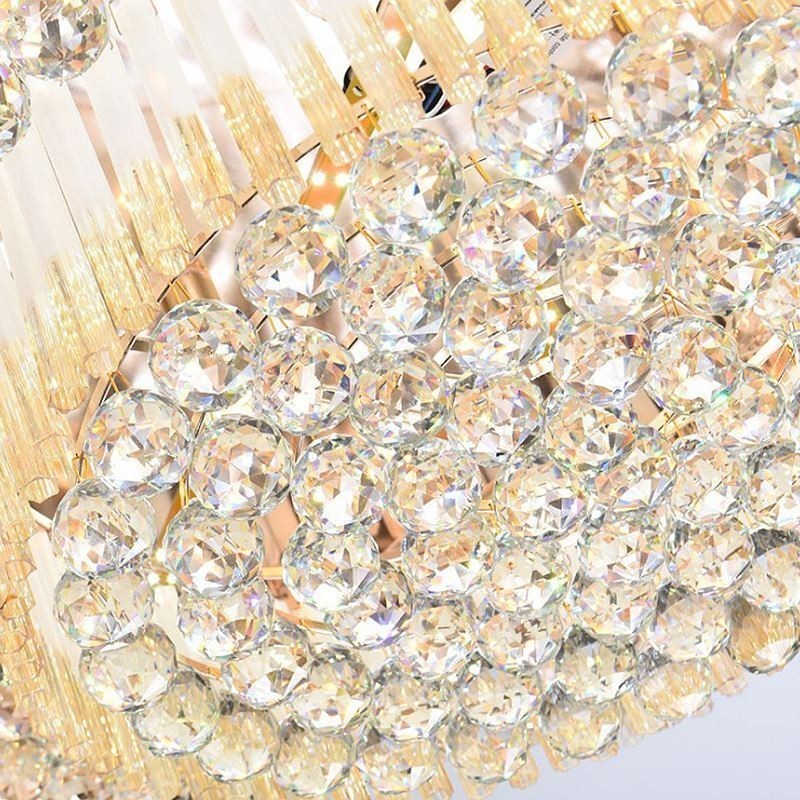 Plafonnier contemporain en cristal encastré, éclairage rond de luxe