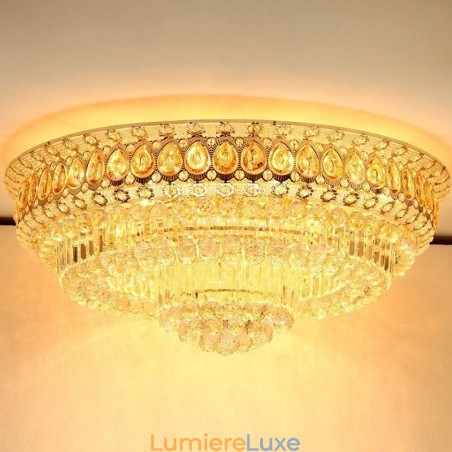 Plafonnier encastré en cristal moderne et simple, éclairage rond créatif Plafonnier encastré en cristal moderne et simple, éclairage rond créatif