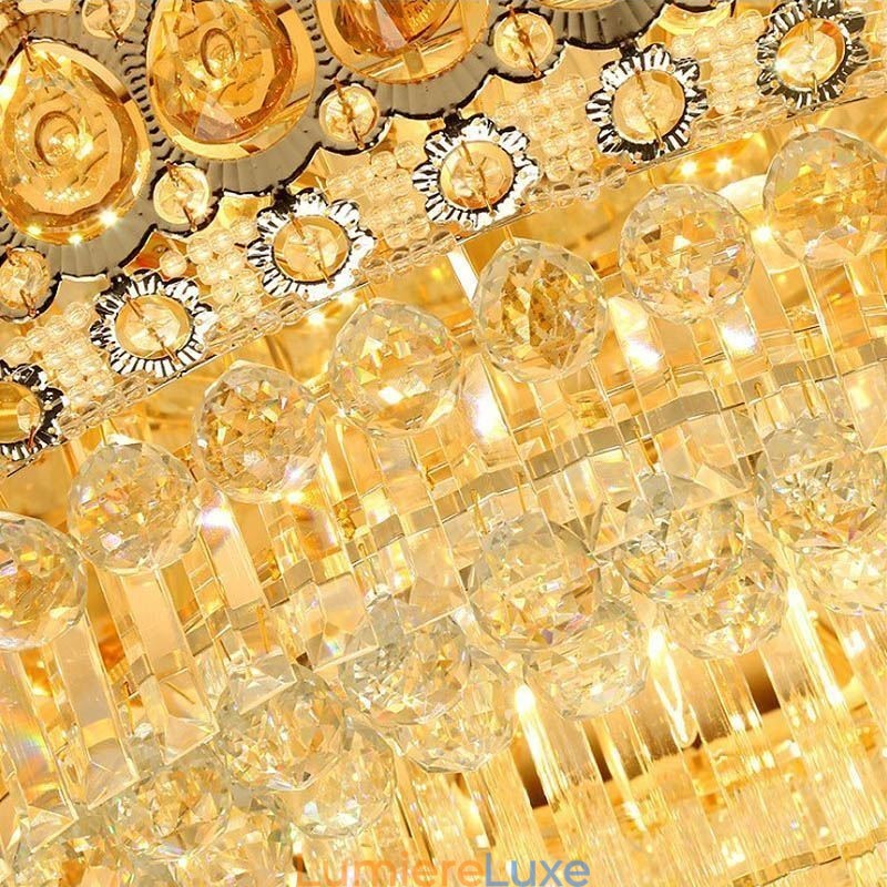 Plafonnier encastré en cristal moderne et simple, éclairage rond créatif