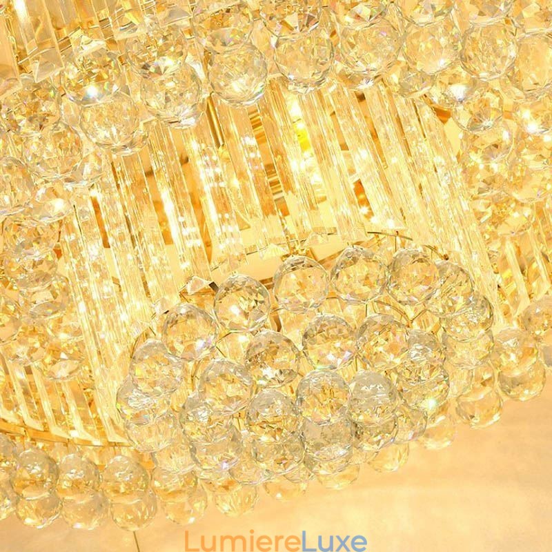 Plafonnier encastré en cristal moderne et simple, éclairage rond créatif