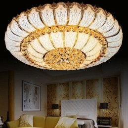 Plafonnier rond en cristal contemporain simple à encastrer