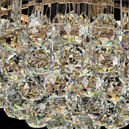 Plafonnier rond en cristal de luxe, montage encastré doré
