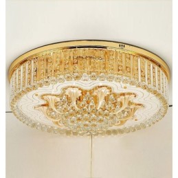 Plafonnier encastré élégant en cristal doré