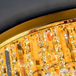 Plafonnier encastré élégant en cristal doré