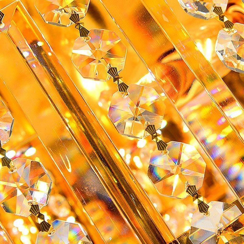 Plafonnier encastré élégant en cristal doré