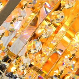 Plafonnier encastré élégant en cristal doré