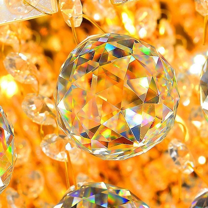 Plafonnier encastré élégant en cristal doré