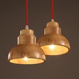 Lustre Mini Style Traditionnel Classique Bois Bambou