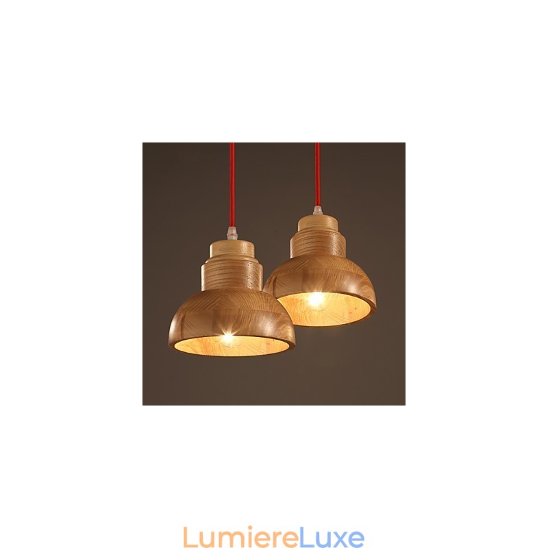 Lustre Mini Style Traditionnel Classique Bois Bambou