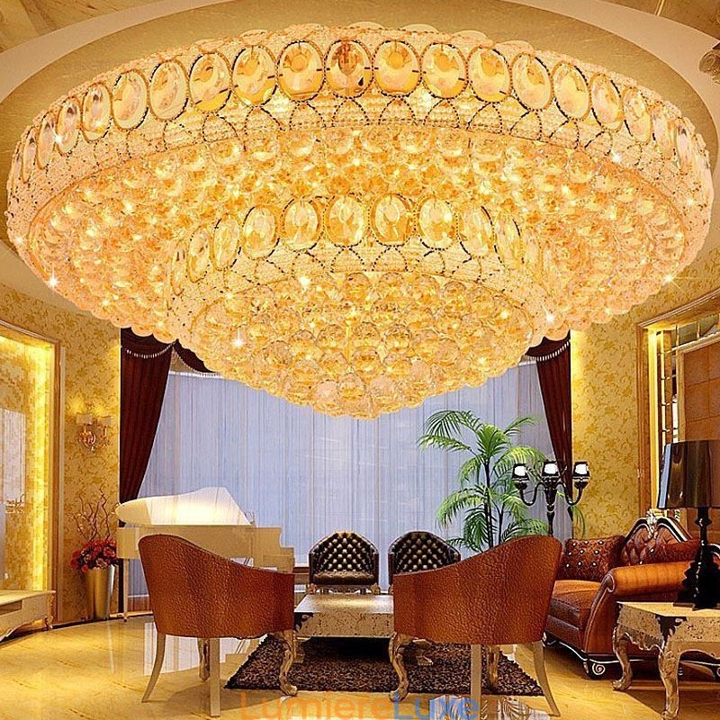 Plafonnier en cristal de luxe, éclairage encastré rond européen