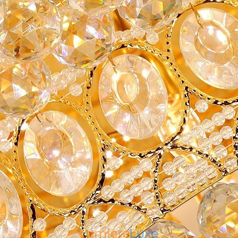 Plafonnier en cristal de luxe, éclairage encastré rond européen