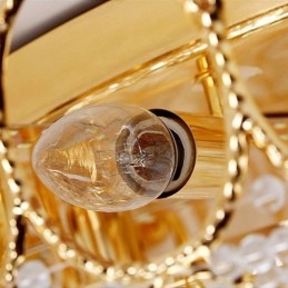 Plafonnier en cristal de luxe, éclairage encastré rond européen