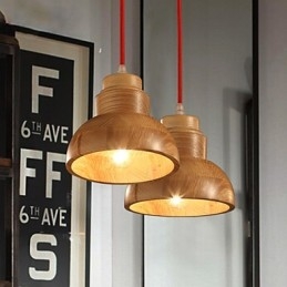 Lustre Mini Style Traditionnel Classique Bois Bambou