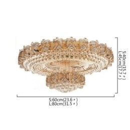 Plafonnier rond moderne en cristal doré à encastrer