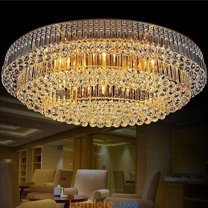 Plafonnier en cristal encastré de style européen ovale