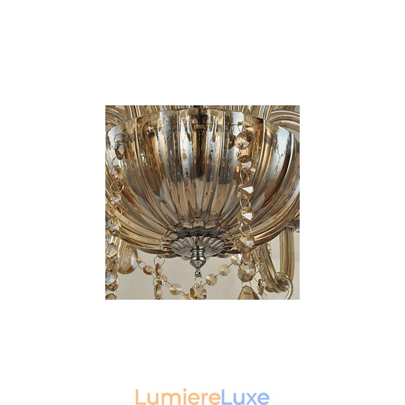 Lustre en verre cristal contemporain moderne