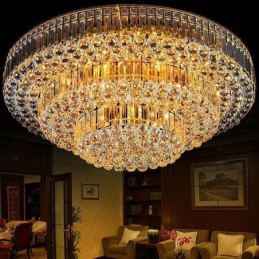 Plafonnier encastré en cristal de style européen rond