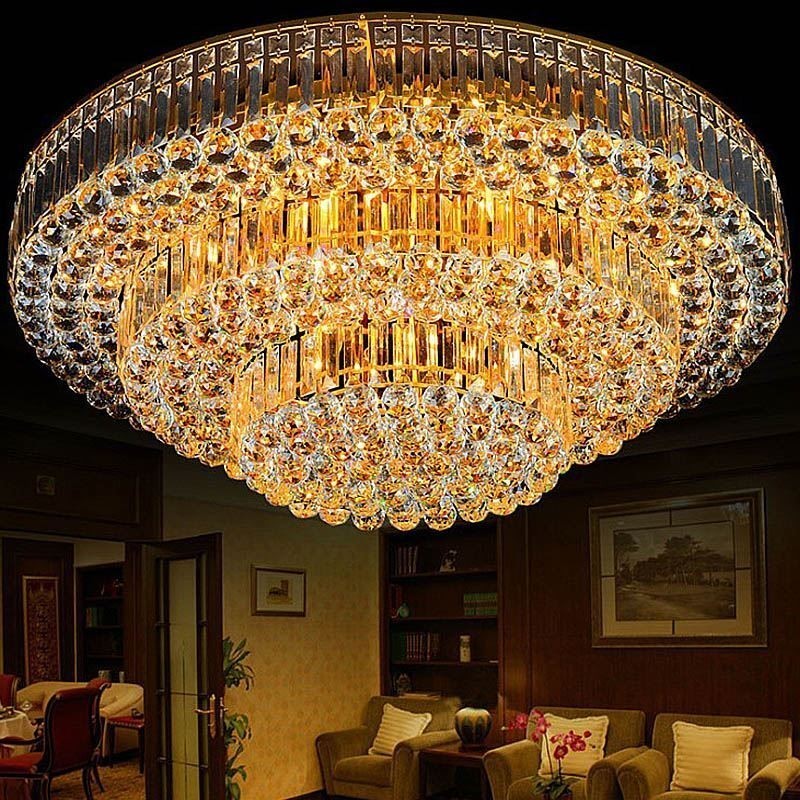Plafonnier encastré en cristal de style européen rond