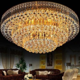 Plafonnier encastré en cristal de style européen rond