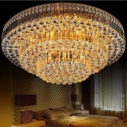 Plafonnier encastré en cristal de style européen rond