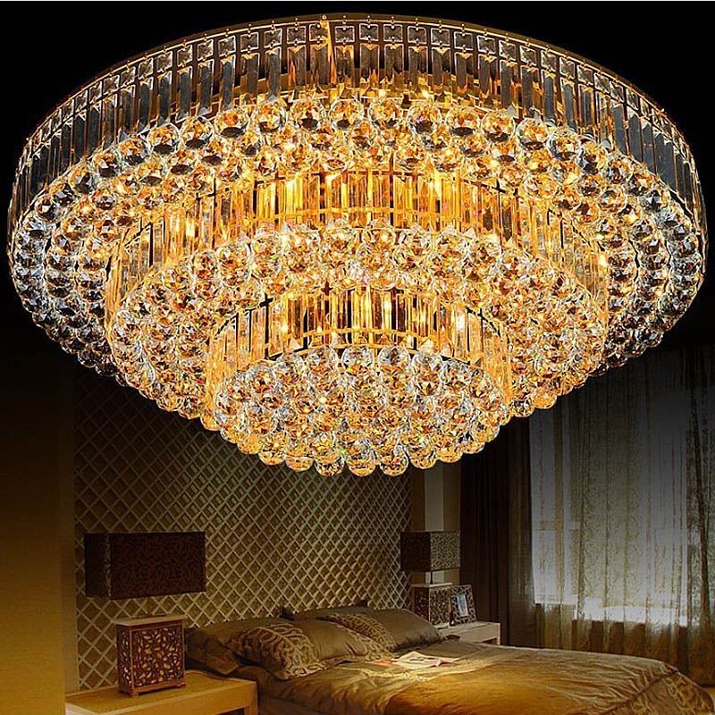 Plafonnier encastré en cristal de style européen rond