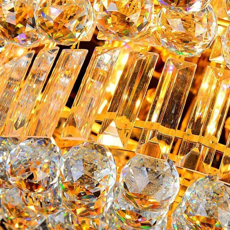Plafonnier encastré en cristal de style européen rond