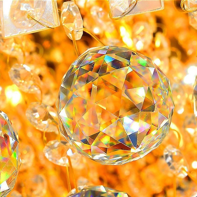Plafonnier encastré en cristal de style européen rond
