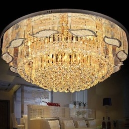 Plafonnier en cristal contemporain simple et rond à encastrer