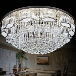 Plafonnier en cristal contemporain simple et rond à encastrer