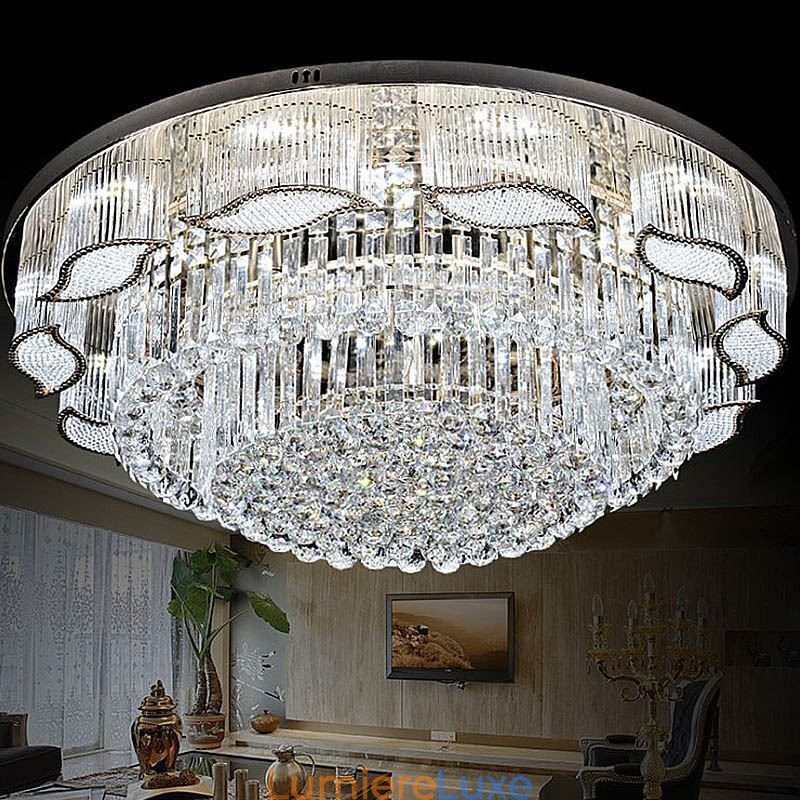 Plafonnier en cristal contemporain simple et rond à encastrer