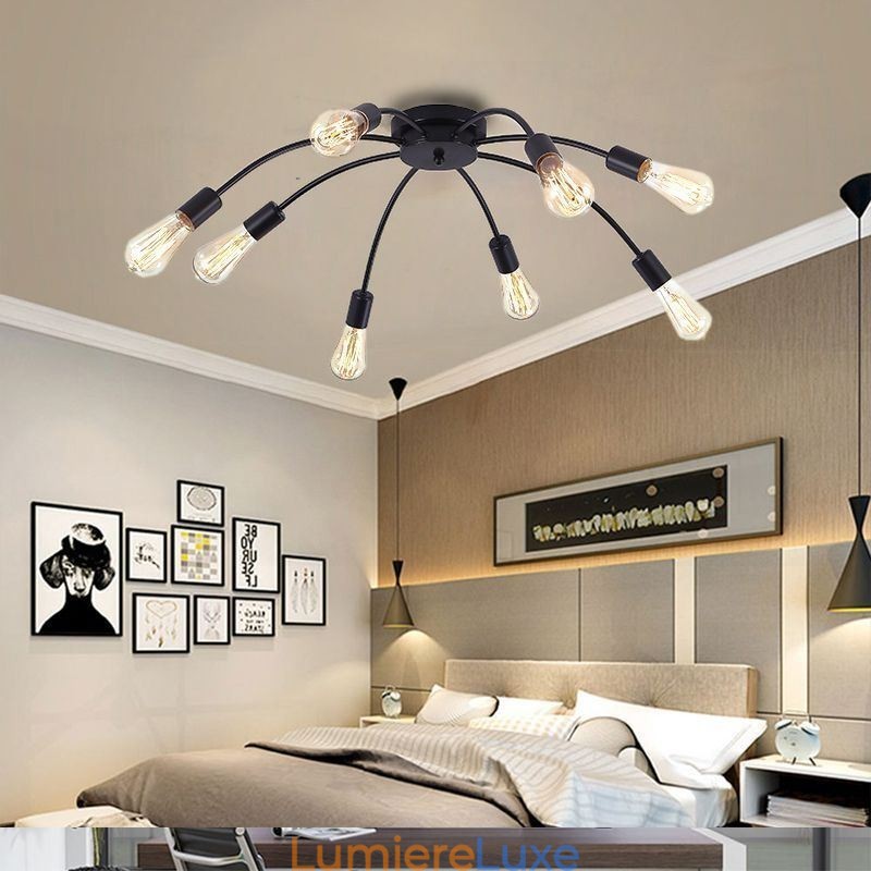 Plafonnier araignée, lampe de salle à manger encastrée classique antique à 8 ou 10 bras