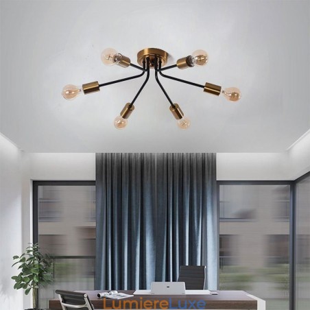 Lustre Spoutnik à 6 lumières, plafonnier semi-encastré Lustre Spoutnik à 6 lumières, plafonnier semi-encastré