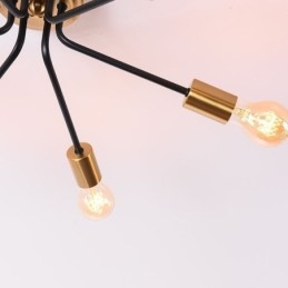 Lustre Spoutnik à 6 lumières, plafonnier semi-encastré