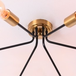 Lustre Spoutnik à 6 lumières, plafonnier semi-encastré