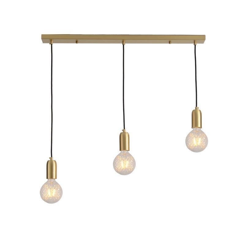 Luminaire suspendu nordique en laiton à 3 suspensions, style minimaliste et créatif