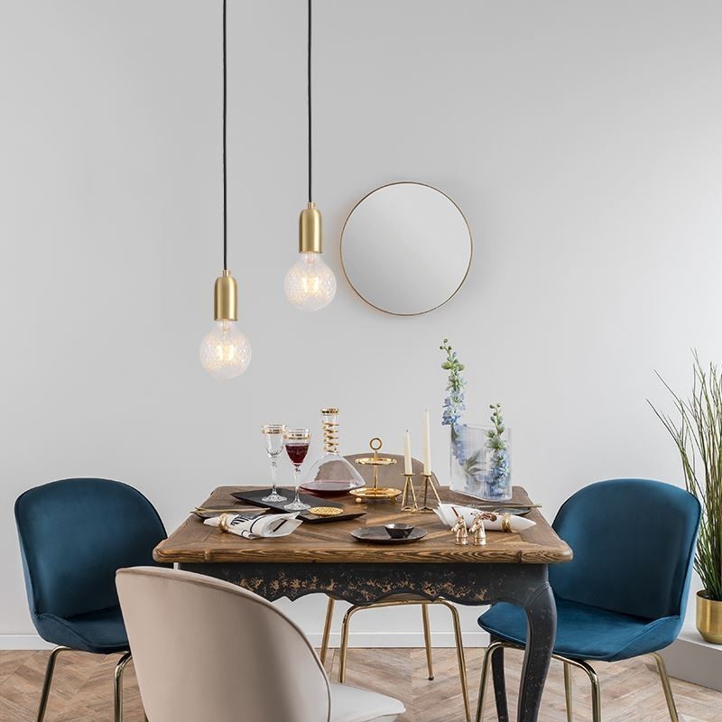 Luminaire suspendu nordique en laiton à 3 suspensions, style minimaliste et créatif