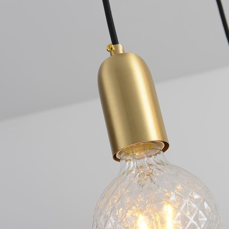 Luminaire suspendu nordique en laiton à 3 suspensions, style minimaliste et créatif