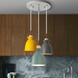 Suspension Macaron Simple Nordique en Fer Arti Trois Lumières