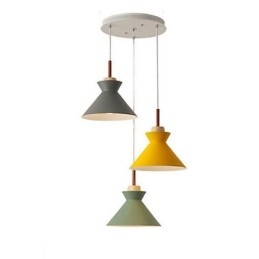 Suspension nordique Macaron Island à 3 lumières, design simple en fer, style Arti