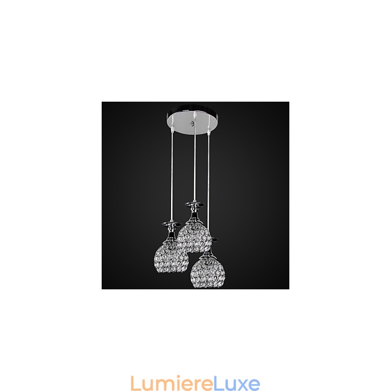 Lustre en cristal moderne contemporain en métal